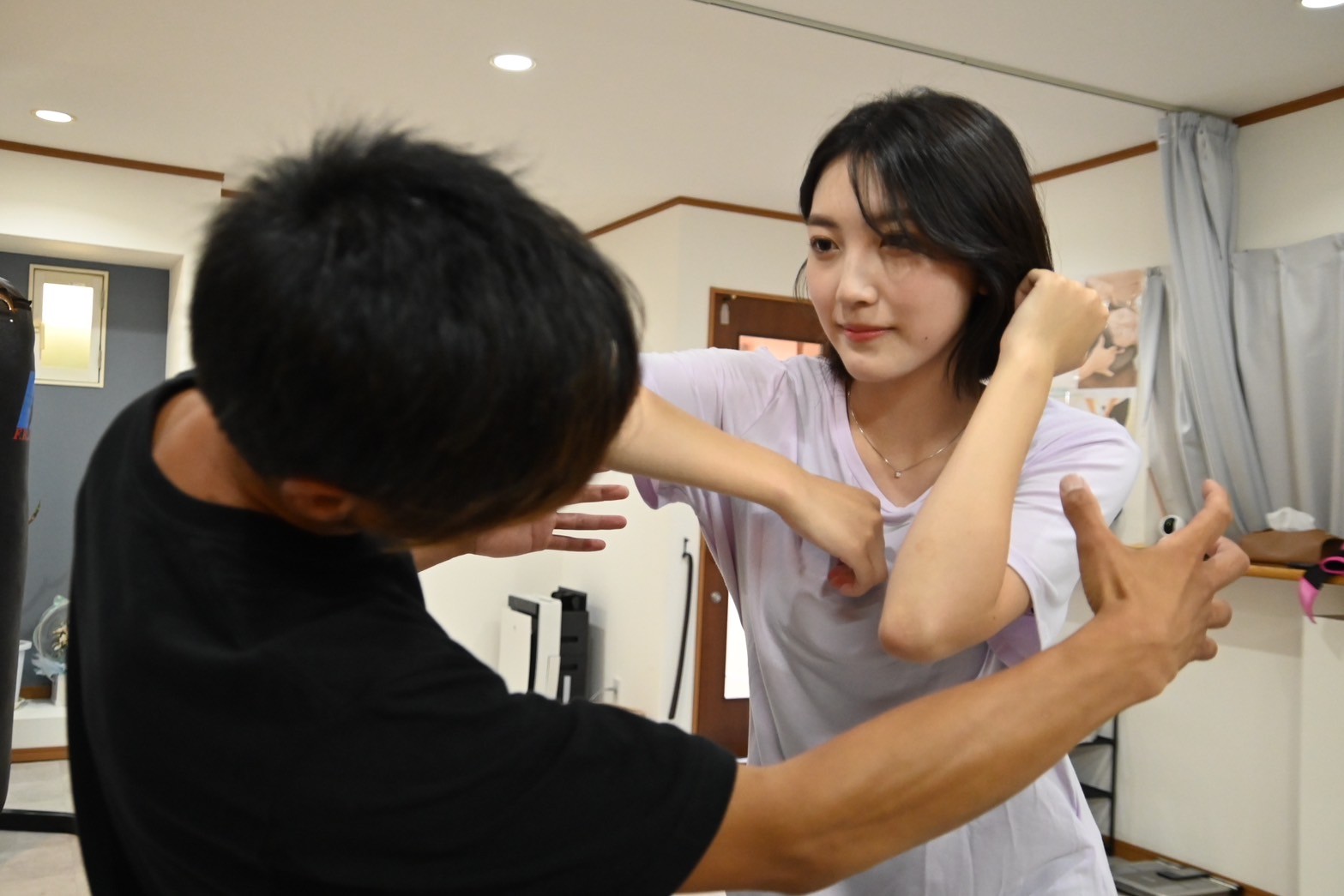 護身術キックボクシング 練習風景